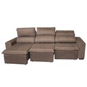 Ver imagem 6 de Sofá Sierra Retrátil e Reclinável 2,90cm Diversas Cores OOL Suede Riscado Marrom Claro