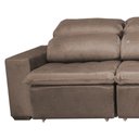 Ver imagem 7 de Sofá Sierra Retrátil e Reclinável 2,90cm Diversas Cores OOL Suede Riscado Marrom Claro
