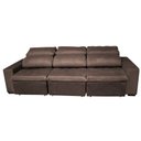 Ver imagem 1 de Sofá Sierra Retrátil e Reclinável 2,90cm Diversas Cores OOL Suede Riscado Marrom Claro