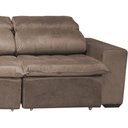 Ver imagem 5 de Sofá Sierra Retrátil e Reclinável 2,90cm Diversas Cores OOL Suede Riscado Marrom Claro