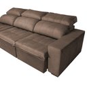 Ver imagem 3 de Sofá Sierra Retrátil e Reclinável 2,90cm Diversas Cores OOL Suede Riscado Marrom Claro