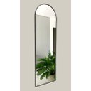 Ver imagem 1 de Espelho Oval de Metal com a Base Reta Mobília Express Pequeno Preto