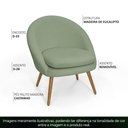 Ver imagem 3 de Poltrona para Sala Rafa Pés Palito Castanho Bouclé Verde Claro - Nexta Casa