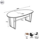 Ver imagem 4 de Mesa de Reunião Orgânica Moderno sem Gavetas 180cm Louro Preto com Preto F5 Office