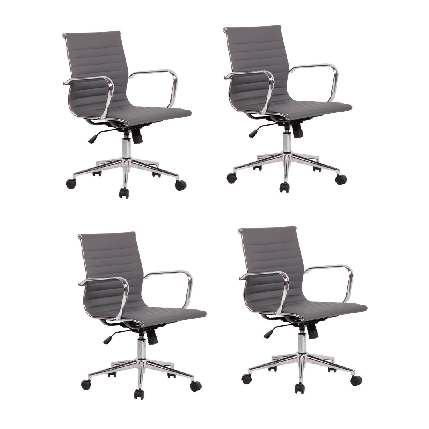 Conjunto 4 Cadeiras de Escritório Diretor Office Sevilha Rivatti Móveis - 1