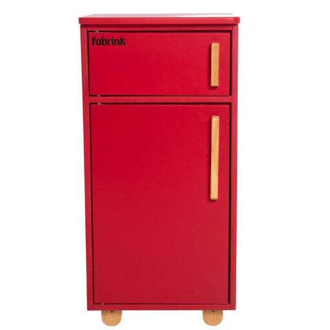 Geladeira Infantil Vermelha de Madeira Fabrink Cozinha Criativa