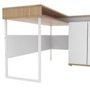 Ver imagem 6 de Escrivaninha Mesa Escritório em L Chicago 2 Portas 133,5cm Industrial Branco
