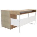 Ver imagem 5 de Escrivaninha Mesa Escritório em L Chicago 2 Portas 133,5cm Industrial Branco