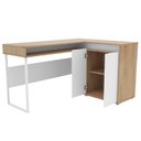 Ver imagem 6 de Escrivaninha Mesa Escritório em L 133,5x101,6cm 2 Portas Chicago