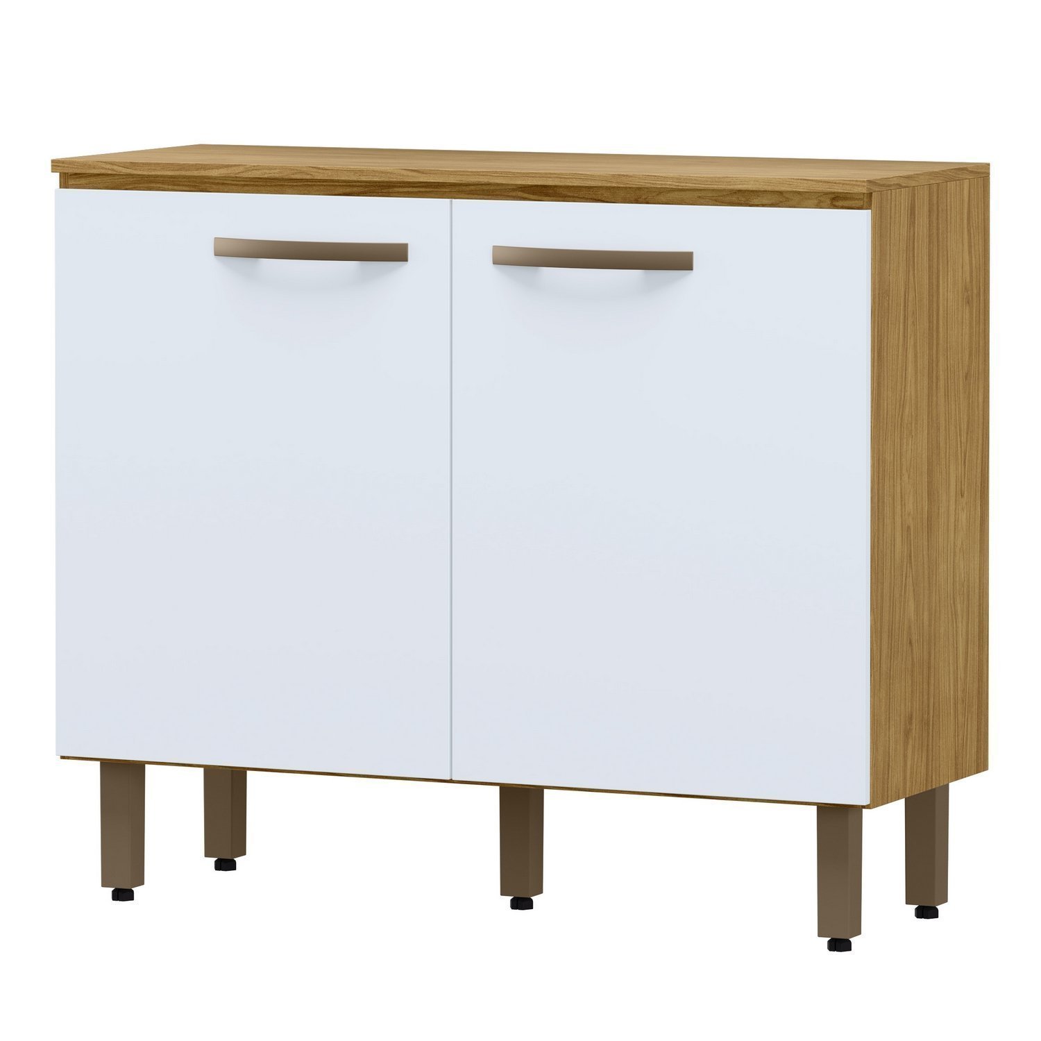 Cozinha Compacta 4 Peças Balcão com Tampo 3 Portas de Vidro Lana Espresso Móveis - 9
