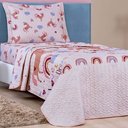 Ver imagem 1 de Kit Colcha Solteiro Infantil Fantasy Dupla Face Microfibra 2 Peças - Unicórnio