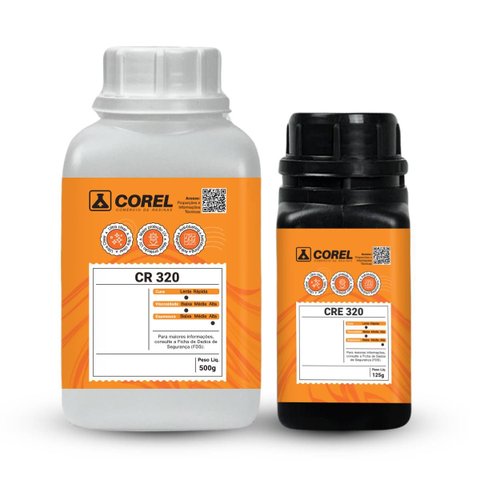 Kit Resina Epóxi e Endurecedor Cr 320 de Baixa Viscosidade e Alta Espessura (500 G + 125 G)