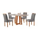 Ver imagem 2 de Conjunto Sala de Jantar Atenas Mesa e 4 Cadeiras 120cm Madeira Maciça Móveis Mundial