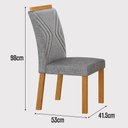 Ver imagem 4 de Cadeira para Mesa de Jantar Clara Plus Kit 2 Peças Cinamomo Linho Cinza - Leifer