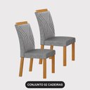 Ver imagem 2 de Cadeira para Mesa de Jantar Clara Plus Kit 2 Peças Cinamomo Linho Cinza - Leifer