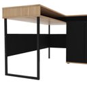 Ver imagem 5 de Escrivaninha Mesa Escritório em L Chicago 2 Portas 133,5cm Industrial Marrom