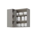 Ver imagem 5 de Armário Aéreo Canto Reto 94cm 100% MDF com 1 Porta e Nicho Cinza Americana