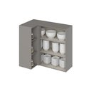 Ver imagem 7 de Armário Aéreo Canto Reto 94cm 100% MDF com 1 Porta e Nicho Cinza Americana