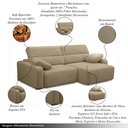 Ver imagem 3 de Sofá Decorativo Sala de Estar Ibiza 3 Lugares 240cm Reclinável e Retrátil Bouclê Bege G89