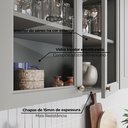 Ver mais imagens de Armário Aéreo 120cm 100% MDF 03 Portas com Vidro Temperado Cinza Americana
