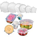 Ver imagem 1 de 2 X Kits de 6 Tampas Tampa Tudo Ecológicas Silicone Branco (12 Unds)