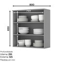 Ver imagem 4 de Armário Aéreo 2 Portas com Vidro Americana