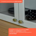Ver mais imagens de Cristaleira 100% MDF 02 Portas com Vidro Temperado e 02 Gavetas Cinza/Calcare Americana