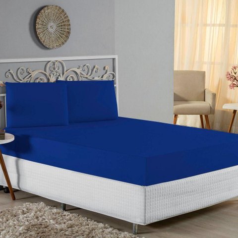 Jogo de Cama Casal Viúva Nobre 3 Peças Malha 100% Algodão - Royal
