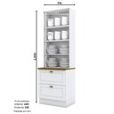 Ver imagem 4 de Paneleiro 2 Portas de Vidro 2 Gavetas Branco com Tampo Americana