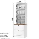 Ver imagem 4 de Paneleiro 2 Portas de Vidro 2 Gavetas Branco com Tampo Americana Nature