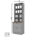 Ver imagem 2 de Paneleiro 2 Portas de Vidro 2 Gavetas com Tampo Americana