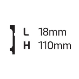 Rodapé de Poliestireno Frisado 11cm x 2,44m Rende 2,44 Metros MF11 Gart - 3