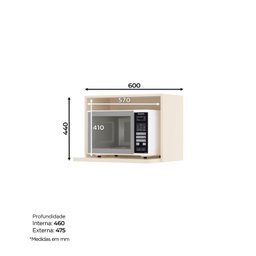 Armário Aéreo para Microondas 60cm Connect - 3
