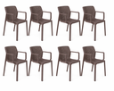 Ver imagem 1 de Kit 8 Cadeiras Sardenha Marrom Fendi