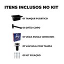 Ver imagem 2 de Tanque de Plástico 34l para Lavanderia Preto + Sifão Copo Universal Sanfonado + Fita Veda Rosca