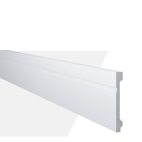Rodapé de Poliestireno Frisado 15CMX2,44m Rende 2,44 Metros MF15 Gart Branco
