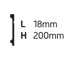 Rodapé de Poliestireno Frisado 20cm x 2,44m Rende 2,44 Metros MF20 Gart - 3