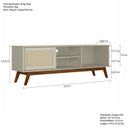 Ver imagem 3 de Rack Painel Ripado Retrô com LED MDF 177cmx218cm Pés em Madeira Maciça London 70” Panamá Porta Deslizante Marrom Off White Bege Acetinado/Cedro Freijó