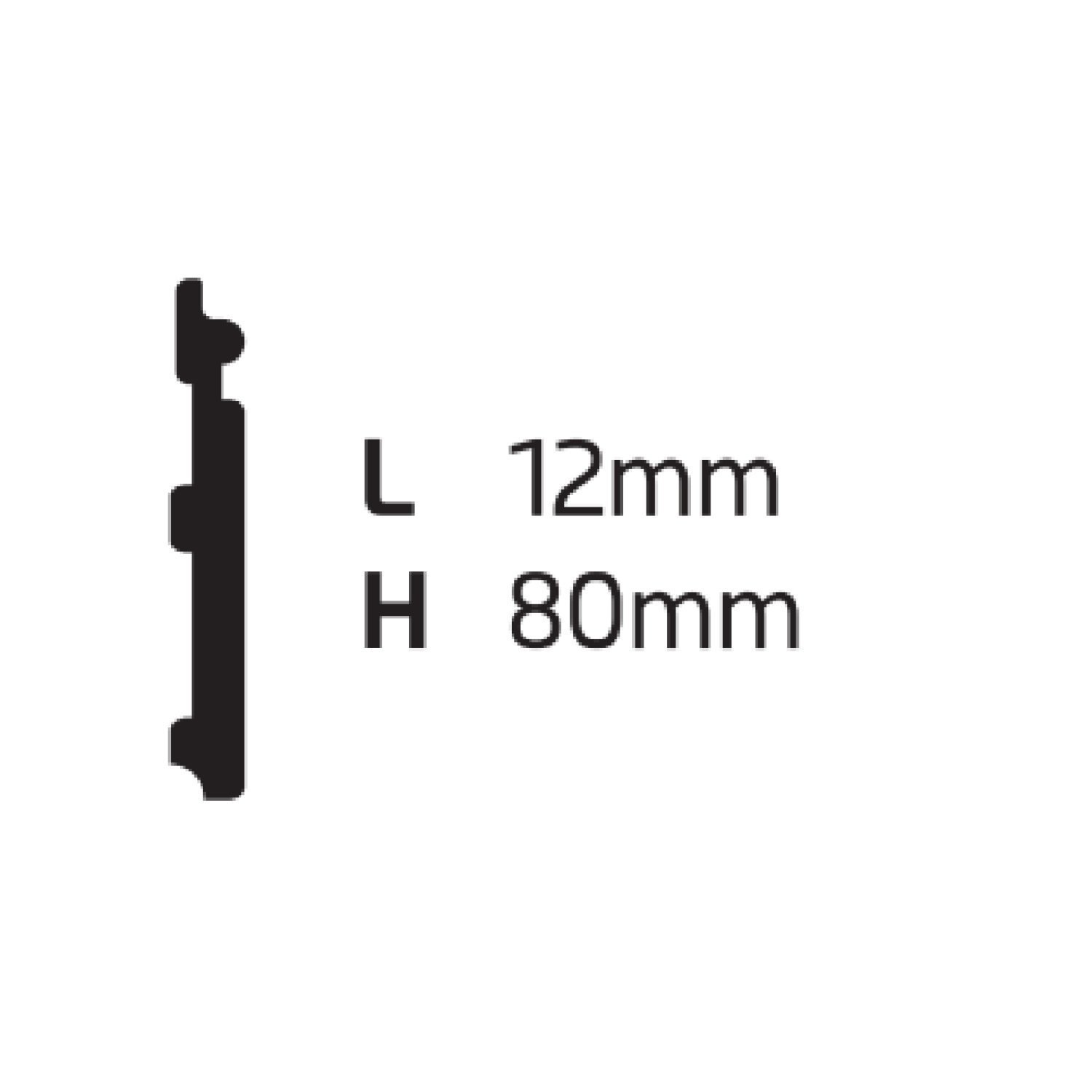 Rodapé de Poliestireno 8cm x 12mm x 2.44cm Frisado MD8 NMC - 3