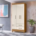 Ver imagem 5 de Guarda Roupa Solteiro Lima 3 Portas Freijó Off White - Moval