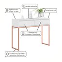 Ver imagem 5 de Aparador Buffet Rio Industrial 2 Gavetas 90cm Branco Cobre Casah