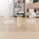 Ver imagem 2 de Cadeira Mynna Fixa C/4 Pes 525 X 470 X 790 Mm C/1 Un Pés Brancos. Corriente Palha Corriente Palha