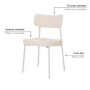 Ver imagem 3 de Cadeira Mynna Fixa C/4 Pes 525 X 470 X 790 Mm C/1 Un Pés Brancos. Corriente Palha Corriente Palha