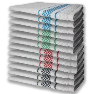 12 Panos de Prato Atoalhado Felpudo Premium Pr+vm+vd+az