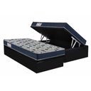 Ver imagem 1 de Cama Box Baú Solteiro: Colchão Anatômico Ortobom D28 Iso 60 Super Firme + Base Crc Courano Black
