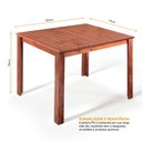 Ver imagem 5 de Conjunto Sala de Jantar 1 Mesa Tampo Madeira Maciça Quadrado 4 Cadeiras Marrom/Mogano