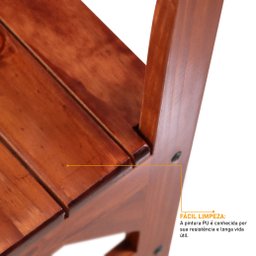 Conjunto Sala de Jantar 1 Mesa Tampo Madeira Maciça Quadrado 4 Cadeiras  - 11