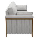 Ver imagem 5 de Sofá Living 3 Lugares 222cm Pés Madeira Roya M22 Veludo Cinza - Mpozenato