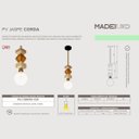 Ver imagem 5 de 2 Pendentes Verticais de Madeira Corda Jaspe com Lâmpada 4w