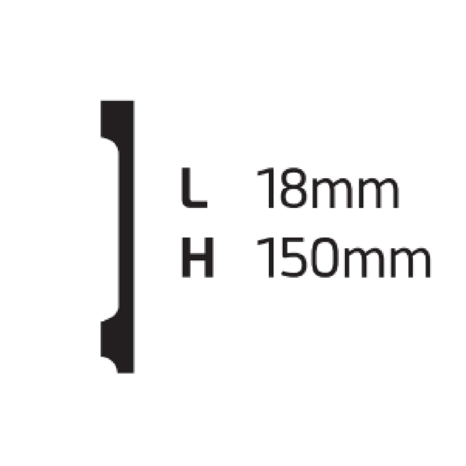 Rodapé de Poliestireno 15cm x 18mm x 2.44m Liso ML15 NMC - 3